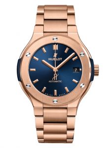 Đồng hồ Hublot Classic Fusion Blue King Gold Bracelet 568.OX.7180.OX