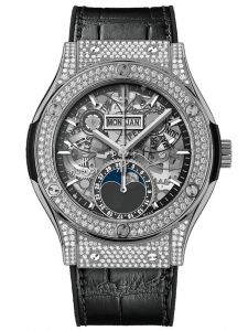 Đồng hồ Hublot Classic Fusion Aerofusion Moonphase Titanium Pavé 547.NX.0170.LR.1704