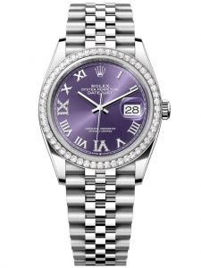 Đồng hồ Rolex Datejust 36 M126284RBR-0013 126284RBR-0013 Thép Oystersteel và Vàng Trắng 18ct Mặt Aubergine Niềng Kim cương