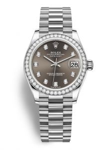 Đồng hồ Rolex Datejust M278289RBR-0006 278289RBR-0006 vàng trắng và kim cương, mặt số ghi đậm kim cương