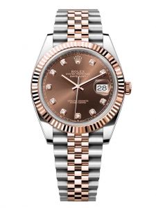 Đồng hồ Rolex Datejust 41 M126331-0004 126331-0004 Vàng Everose 18ct Mặt chocolate Kim cương - Lướt
