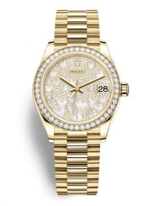 Đồng hồ Rolex Datejust 31 M278288RBR-0011 278288RBR-0011 Vàng Kim 18ct Mặt khảm trai trắng họa tiết bướm vàng kim Niềng Kim cương