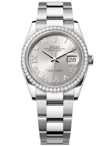 Đồng hồ Rolex Datejust M126284RBR-0022 126284RBR-0022 Oystersteel, vàng trắng và kim cương, mặt số bạc kim cương