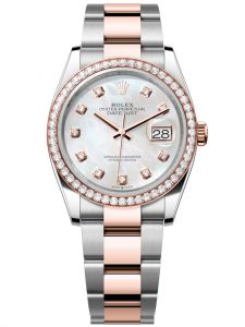 Đồng hồ Rolex Datejust 36 M126281RBR-0010 126281RBR-0010 Thép Oystersteel và Vàng Everose 18ct Mặt khảm trai trắng Niềng Kim cương