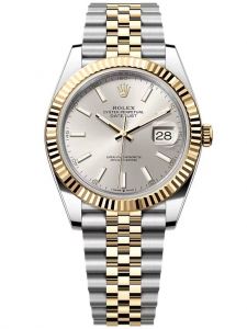 Đồng hồ Rolex Datejust 41 M126333-0002 126333-0002 Rolesor Demi Vàng Kim Mặt Số Bạc Chải Tia