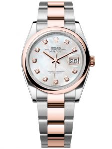 Đồng hồ Rolex Datejust M126201-0022 126201-0022 Oystersteel và vàng Everose, mặt số khảm trai kim cương