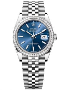 Đồng hồ Rolex Datejust M126284RBR-0009 126284RBR-0009 Oystersteel, vàng trắng và kim cương, mặt số xanh sáng