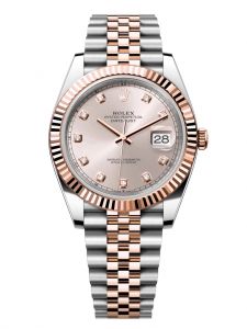 Đồng hồ Rolex Datejust 41 M126331-0008 126331-0008 Demi Vàng Hồng Everose Mặt Sundust Nạm Kim cương - Lướt