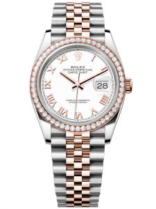 Đồng hồ Rolex Datejust M126281RBR-0003 126281RBR-0003 Oystersteel, vàng Everose và kim cương, mặt số trắng