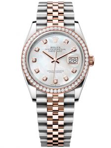 Đồng hồ Rolex Datejust M126281RBR-0009 126281RBR-0009 Oystersteel, vàng Everose và kim cương, mặt số khảm trai kim cương