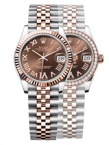 Đồng hồ Rolex Datejust 31 Chocolate M278271-0004 278271-0004 cọc số kim cương vàng hồng - lướt