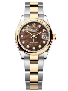 Đồng hồ Rolex Datejust M278243-0023 278243-0023 Oystersteel và vàng vàng, mặt số khảm trai đen kim cương