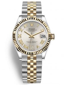Đồng hồ Rolex Datejust 31 M278273-0004 278273-0004 mặt Silver cọc số kim cương vàng vàng