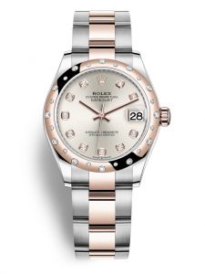 Đồng hồ Rolex Datejust M278341RBR-0015 278341RBR-0015 Oystersteel, vàng Eversose và kim cương, mặt số bạc kim cương