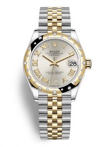 Đồng hồ Rolex Datejust M278343RBR-0004 278343RBR-0004 Oystersteel, vàng vàng và kim cương, mặt số Bạc kim cương