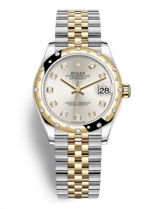 Đồng hồ Rolex Datejust M278343RBR-0020 278343RBR-0020 Oystersteel, vàng vàng và kim cương, mặt số bạc kim cương