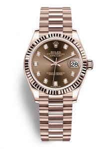 Đồng hồ Rolex Datejust 31 M278275-0010 278275-0010 Vàng Everose 18ct Mặt chocolate Niềng Kim cương