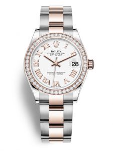 Đồng hồ Rolex Datejust M278381RBR-0003 278381RBR-0003 Oystersteel, vàng Everose và kim cương, mặt số trắng