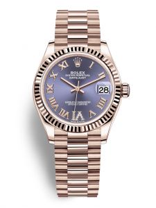 Đồng hồ Rolex Datejust M278275-0029 278275-0029 vàng Everose, mặt số aubergine kim cương