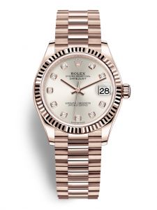 Đồng hồ Rolex Datejust M278275-0039 278275-0039 vàng Everose, mặt số bạc kim cương