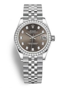 Đồng hồ Rolex Datejust M278384RBR-0010 278384RBR-0010 Oystersteel, vàng trắng và kim cương, mặt số ghi đậm kim cương - Mẫu mới 2020