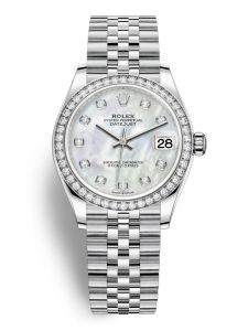 Đồng hồ Rolex Datejust M278384RBR-0008 278384RBR-0008 Oystersteel, vàng trắng và kim cương, mặt số khảm trai kim cương - Mẫu mới 2020