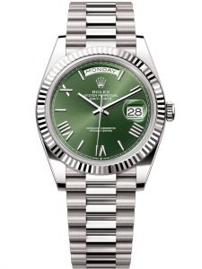 Đồng hồ Rolex Day-Date M228239-0033 228239-0033 vàng trắng, mặt số xanh olive