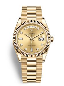 Đồng hồ Rolex Day-Date M128238-0008 128238-0008 vàng vàng, mặt số champagne kim cương