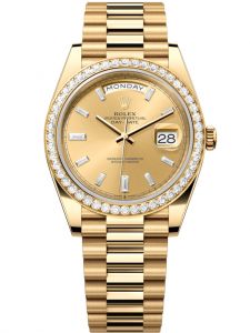 Đồng hồ Rolex Day-Date 40 M228348RBR-0002 228348RBR-0002 Vàng Kim 18ct Mặt champagne Niềng Kim cương
