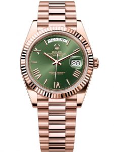 Đồng hồ Rolex Day-Date 40 M228235-0025 228235-0025 Vàng Everose 18ct Mặt xanh Olive