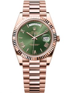 Đồng hồ Rolex Day-Date M228235-0025 228235-0025 vàng Everose, mặt số xanh olive