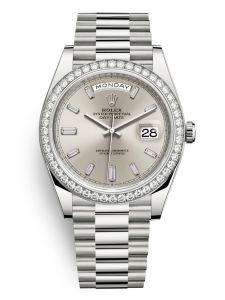 Đồng hồ Rolex Day-Date 40 M228349RBR-0001 228349RBR-0001 Vàng Trắng 18ct Mặt bạc Niềng Kim cương