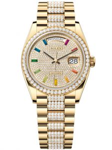 Đồng hồ Rolex Day-Date 36 M128348RBR-0031 128348RBR-0031 Vàng Kim 18ct Mặt Đính Kim cương Niềng Kim cương