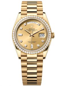 Đồng hồ Rolex Day-Date M128348RBR-0008 128348RBR-0008 vàng và kim cương, mặt số champagne kim cương