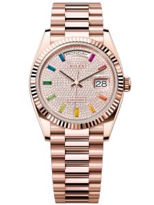 Đồng hồ Rolex Day-Date M128235-0039 128235-0039 vàng Everose, mặt số kim cương