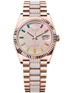 Đồng hồ Rolex Day-Date M128235-0040 128235-0040 vàng Everose, mặt số kim cương