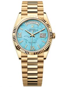 Đồng hồ Rolex Day-Date 36 M128238-0071 128238-0071 Vàng Kim 18ct Mặt xanh ngọc lam