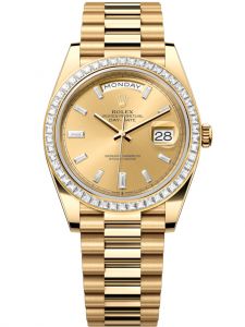 Đồng hồ Rolex Day-Date M228398TBR-0002 228398TBR-0002 vàng vàng và kim cương, mặt số champagne kim cương