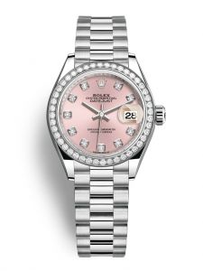 Đồng hồ Rolex Lady-Datejust 28 M279136RBR-0005 279136RBR-0005 Bạch Kim Mặt Hồng Niềng Kim cương