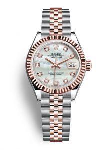 Đồng hồ Rolex Lady-Datejust 28 M279171-0013 279171-0013 Thép Oystersteel và Vàng Everose 18ct Mặt Khảm trai trắng