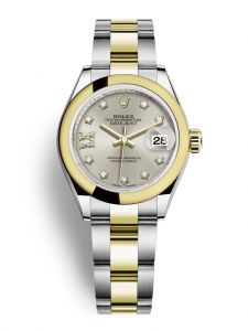 Đồng hồ Rolex Lady-Datejust 28 M279163-0004 279163-0004 Thép Oystersteel và Vàng Kim 18ct Mặt Bạc