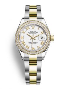 Đồng hồ Rolex Lady-Datejust 28 M279383RBR-0024 279383RBR-0024 Thép Oystersteel và Vàng Kim 18ct Mặt Trắng Niềng Kim cương
