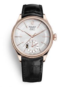Đồng hồ Rolex Cellini Dual Time 39 M50525-0009 50525-0009 Vàng Everose 18ct Mặt Bạc