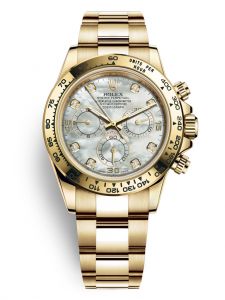 Đồng hồ Rolex Cosmograph Daytona 40 M116508-0007 116508-0007 Vàng Kim 18ct Mặt khảm trai trắng Cọc số Kim Cương