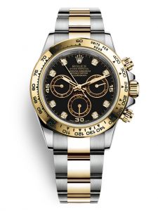 Đồng hồ Rolex Cosmograph Daytona 40 M116503-0008 116503-0008 Thép Oystersteel và Vàng Kim 18ct Mặt Đen Cọc số Kim Cương