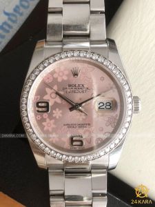 Đồng hồ Rolex Datejust 36 M116244 116244 Mặt hồng hoa văn hoa hồng - Lướt