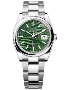 Đồng hồ Rolex Datejust M126200-0020 126200-0020 Oystersteel, mặt số họa tiết cây cọ xanh olive - Mẫu mới 2021