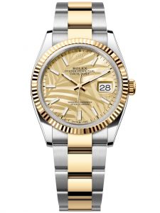 Đồng hồ Rolex Datejust M126233-0038 126233-0038 Oystersteel và vàng vàng, mặt số họa tiết cây cọ vàng - Mẫu mới 2021