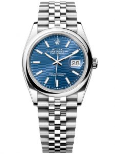 Đồng hồ Rolex Datejust M126200-0021 126200-0021 Oystersteel, mặt số họa tiết gấp nếp xanh lam nhạt - Mẫu mới 2021