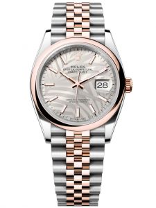Đồng hồ Rolex Datejust 36 M126201-0031 126201-0031 Thép Oystersteel và Vàng Everose 18ct Mặt bạc họa tiết cây cọ - Mẫu 2021